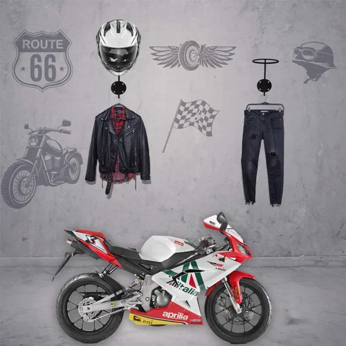 Vista 4 de HAINANSTRY Accesorios de motocicleta, soporte para casco, colgador de casco, gancho montado en la pared para abrigos, sombreros, gorras - actualizado