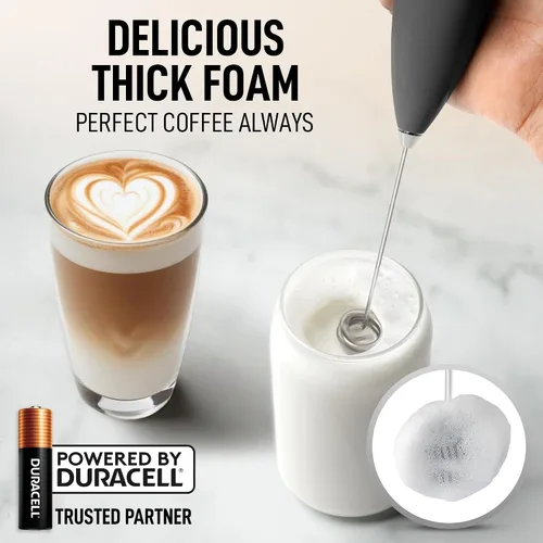 Vista 188 de Zulay Milk Boss Espumador de leche potente manual, hace espuma para latte, batidor para mezclar bebidas, café, miniespumador para capuchino, frappé