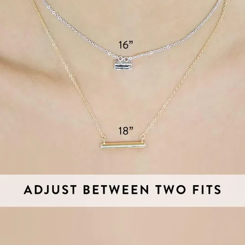 Vista 4 de Stella Valle Birthstone Bar Necklace 18K Gold Plated Necklace with Swarovski Crystal Dainty Silver Bar Necklace for Women Adjustable Pendant