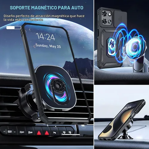 Vista 8 de Funda para Moto G Power 5G 2026/2025 Funda integrada para cámara deslizante negra