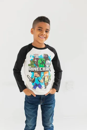 Vista 2 de Minecraft Paquete de 2 camisetas gráficas de manga larga para niños de Mobs