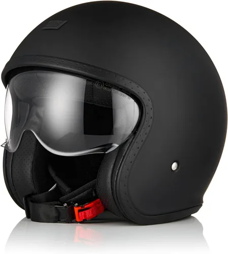 Vista 2 de ORIGINE Casco de motocicleta de cara abierta, casco de scooter, casco 3/4 con visera aprobado por DOT