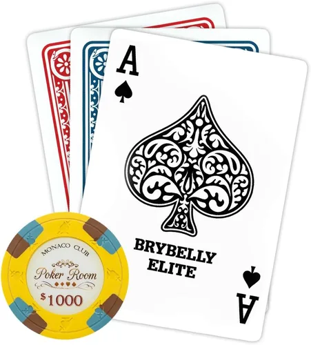 Vista 3 de Claysmith Gaming Paquete de 50 fichas de póquer Monaco Club, compuesto de arcilla pesada de 0.48 oz