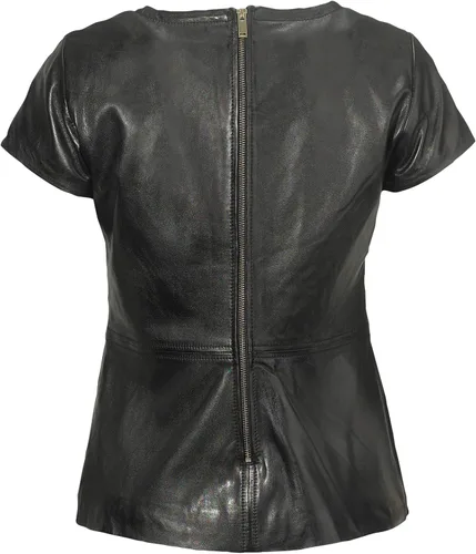 Vista 5 de Ellos Mujer Plus Talla Cremallera Espalda Cuero Top Cap Manga Cordero