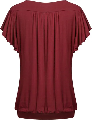 Vista 2 de Helloacc, camisa con mangas cortas con volado, holgada, cuello en V