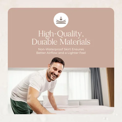 Vista 8 de Protector de colchón orgánico impermeable tamaño Queen – Protector de colchón 100% impermeable con protección de triple capa extrasuave, silencioso