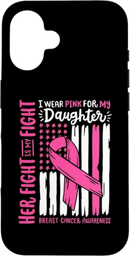 Vista 32 de Breast Cancer Flag I Wear Pink Daughter Her Fight My Fight Case for iPhone 17