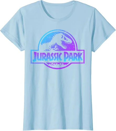 Vista 28 de Jurassic Park Camiseta de manga corta con logotipo Fossil azul y morado Negro
