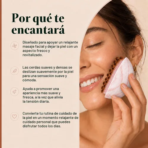 Vista 5 de Cepillo facial de contorno linfático - Gua Sha Glow, masajeador, drenaje