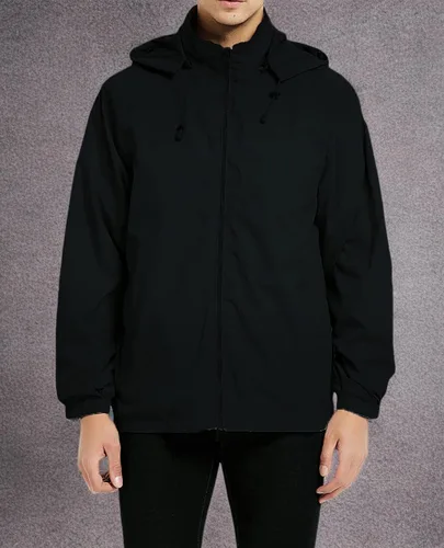 Vista 28 de Chaqueta impermeable cortavientos ligera para hombre con capucha extraíble