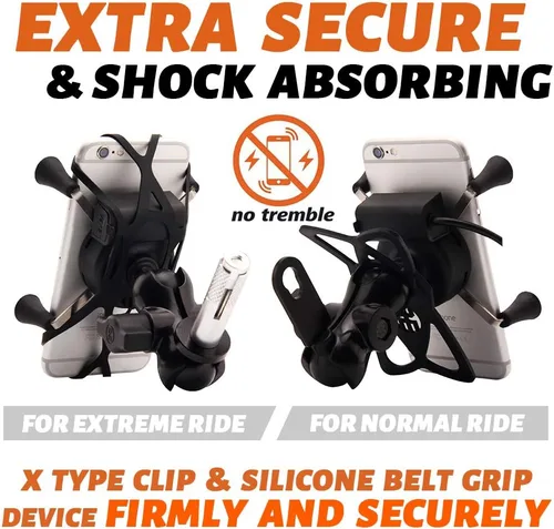 Vista 2 de Soporte de teléfono para motocicletas con cargador Soporte de teléfono móvil Soporte de navegación GPS para BMW S1000RR Suzuki GSX 1300R Hayabusa