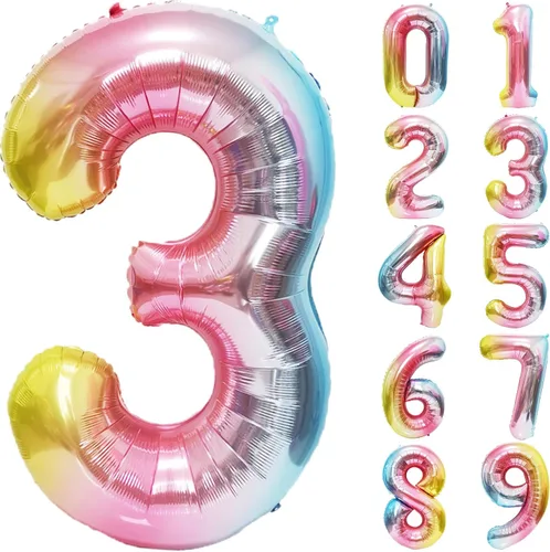 Vista 59 de Globos gigantes de números negros de 40 pulgadas, globos de aluminio de Mylar con helio para cumpleaños, globo número 0 para decoración de fiestas