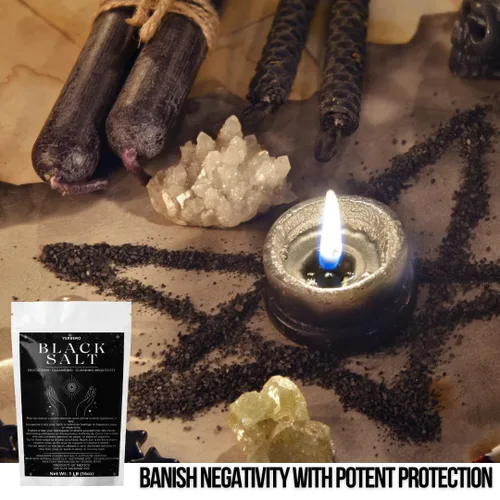 Vista 3 de Yerbero - Sal negra para protección, suministros esenciales de Wiccan y brujería para rituales, hechizos y purificación - Sal Negra premium