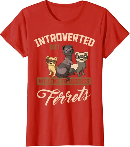 Vista 104 de Camiseta para amantes de los animales de los hurones, Negro, S