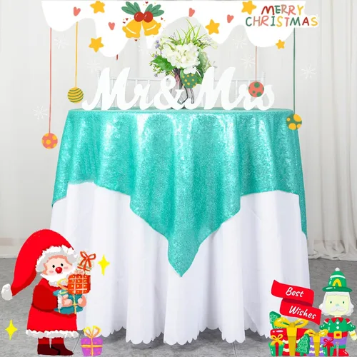 Vista 7 de ShinyBeauty Mantel cuadrado de lentejuelas rosas de 50 x 50 pulgadas, mantel de 50 x 50 pulgadas, perfecto para cumpleaños, fiestas, bodas