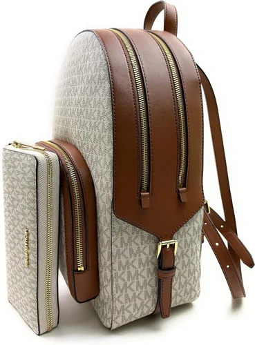 Vista 5 de Michael Kors Jaycee - Mochila escolar grande con cartera JST Continental, Vainilla Signature