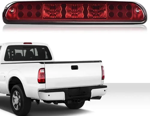 Vista 2 de Tercera luz de freno trasera LED lámpara de cola de carga compatible con Ford F250 F350 F450 F550 Super Duty 1999-2015 Lente roja Partes inferiores