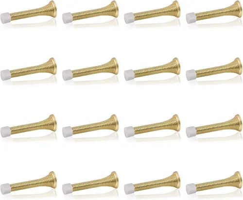 Vista 17 de HOMOTEK Paquete de 1 tope de puerta de resorte con parachoques de goma de 3-1/8", resorte flexible de servicio pesado, tope de puerta de pared