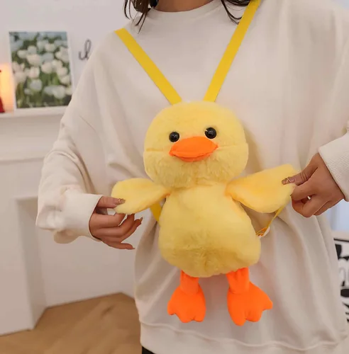 Vista 3 de Lefe Liee Bolsa de peluche de pato, linda mochila de felpa de pato para adultos, accesorios de decoración para adultos, kawaii único y divertido
