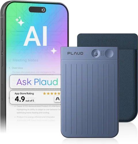 Vista 12 de Grabadora de voz AI, grabadora de voz PLAUD Note con funda, control de aplicaciones, transcribir y resumir potenciado por ChatGPT, compatible con 59
