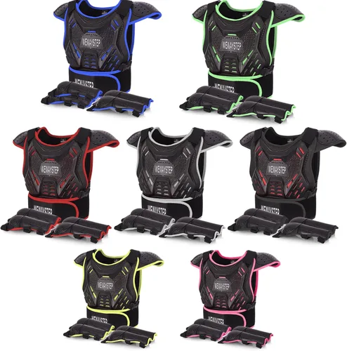 Vista 8 de Armadura de Bicicleta de Tierra para Niños - Equipo Protector de Motocross con Protector de Pecho, Rodilleras y Coderas para Ciclismo y Conducción