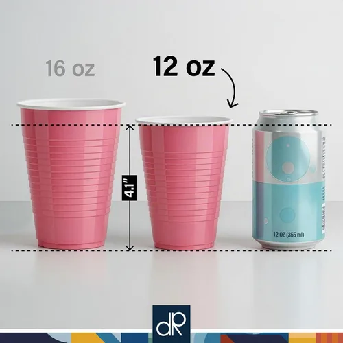 Vista 3 de DecorRack - Vasos desechables y reutilizables de 12 onzas para fiestas de cumpleaños, despedidas de soltera, campamentos, eventos en interiores y al