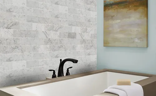 Vista 2 de MSI Carrara - Azulejo de metro de mármol blanco de 3 x 6 pulgadas para salpicaduras de cocina, baldosas de suelo, azulejos de pared para baño