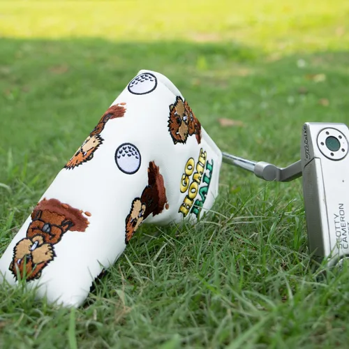 Vista 3 de Barudan Golf Cubierta para cabeza de putter, cubierta magnética para putter, cubierta de golfo, regalo para marido o papá (blanco)