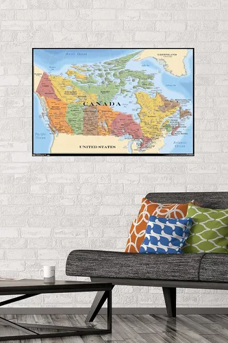 Vista 2 de Trends International Map - Póster de pared de Canadá de 22.375 x 34 pulgadas, de alta calidad sin marco