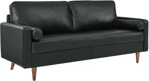 Vista 3 de Modway EEI-4633-BLK Valour - Sofá de cuero, color negro