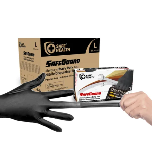 Vista 9 de SAFE HEALTH Guantes desechables industriales de nitrilo, caja grande de 3.5 mil, sin polvo, sin látex, salón de belleza, estudio de uñas, reparación