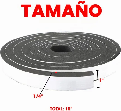 Vista 3 de Dualplex - Rollo de tira de espuma de neopreno, 1 pulgada de ancho x 10 pies de largo x 1/4 pulgadas de grosor, sellado contra la intemperie, tiras