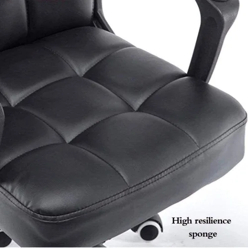 Vista 4 de Silla de computadora reclinable para almuerzo, silla cómoda para oficina, hogar, reposabrazos fijo ergonómico (A)