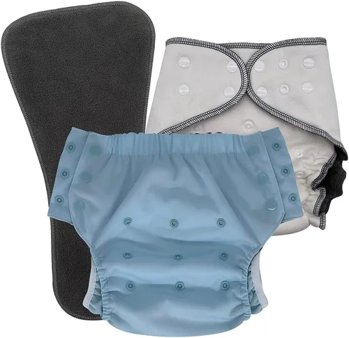 Vista 12 de EcoAble Juego de pañales de tela nocturna para niños grandes, de 6 a 16 años Bragas protectoras para necesidades especiales para incontinencia