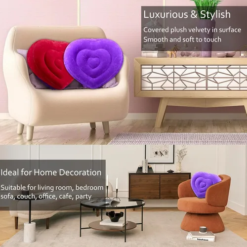 Vista 6 de Almohada elevadora de piernas, forma de corazón, almohadas de elevación de piernas para hinchazón de circulación sanguínea, almohada inflable