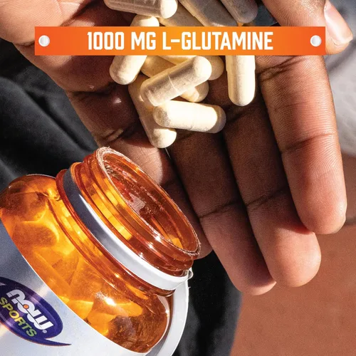 Vista 4 de NOW Foods Nutrición deportiva, L-glutamina, doble fuerza 1,000 mg, aminoácidos, 120 cápsulas vegetales