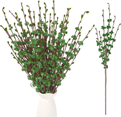 Vista 34 de Wootkey 10 piezas de flores artificiales de jazmín de tallo largo, color naranja quemado, jazmín otoñal, tallos florales de otoño para ramos