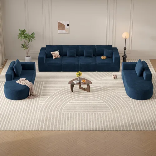 Vista 22 de Sofá cama modular, sofás de nube convertibles para sala de estar, 2 tumbonas de pana sin hueso, sofá cama de gran tamaño para dormitorio,
