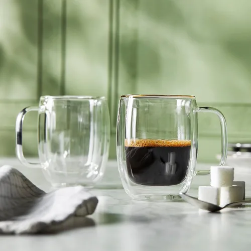 Vista 2 de ZWILLING Sorrento Plus - Juego de tazas de vidrio espresso de doble pared, 4.5 onzas, 4.5 fl oz Transparente