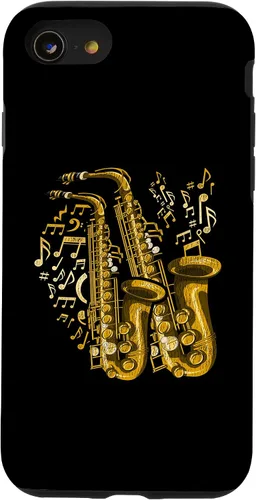 Vista 8 de Funda para iPhone 12 mini músico, saxofonista y saxofonista de jazz