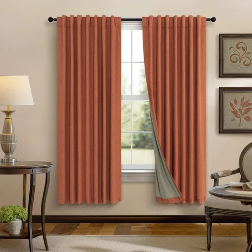 Vista 21 de Pitalk Cortinas cortas 100% opacas de lino para cafetería, 40 pulgadas de largo, 2 paneles, cortinas de puerta francesa para ventana, cortina