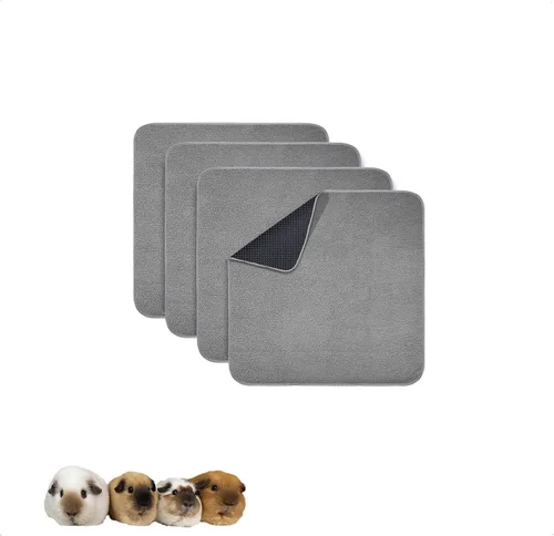 Vista 10 de Forro para jaula de conejillo de indias, paquete de 2 – Lavables, reutilizables, a prueba de fugas, almohadillas de cama de vellón para animales