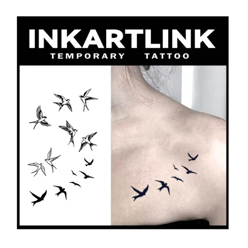 Vista 13 de INKARTLINK Tattoo Tech, 2 hojas de tatuaje semipermanente mediano, tatuajes temporales de diseño artístico para adultos, dura 1-2 semanas