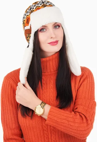 Vista 2 de Sombrero de trampero de invierno para mujer, divertido sombrero Ushanka con orejeras