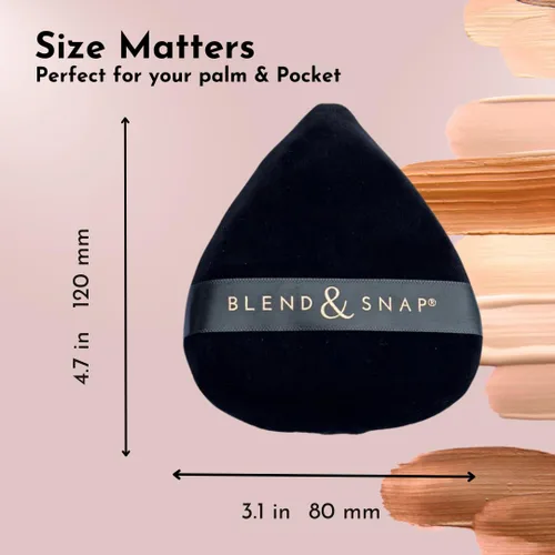 Vista 8 de BLEND & SNAP - Esponja de maquillaje triangular de terciopelo grande para una cobertura suave e impecable, esponja secante para base