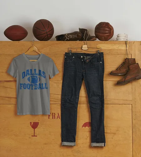 Vista 3 de Expression Tees Dallas Distressed Team - Body infantil de una pieza y camiseta para niños pequeños