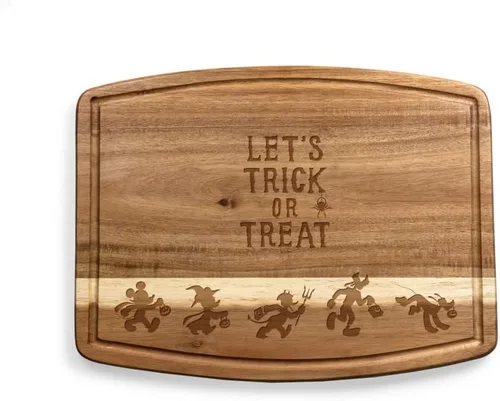 Vista 21 de PICNIC TIME Tabla de cortar oval de madera de acacia de la Mansión Encantada de Disney, (madera de acacia)