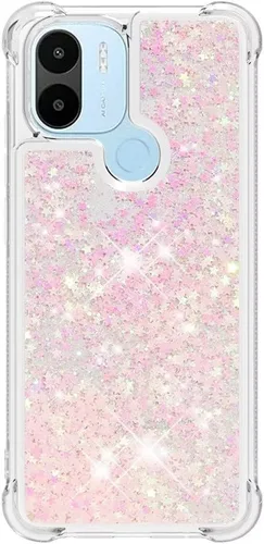 Vista 86 de Funda de silicona transparente con purpurina para Xiaomi Redmi A1 Bling Liquid Clear Star Heart Silicone Bumper a prueba de golpes, funda Azul