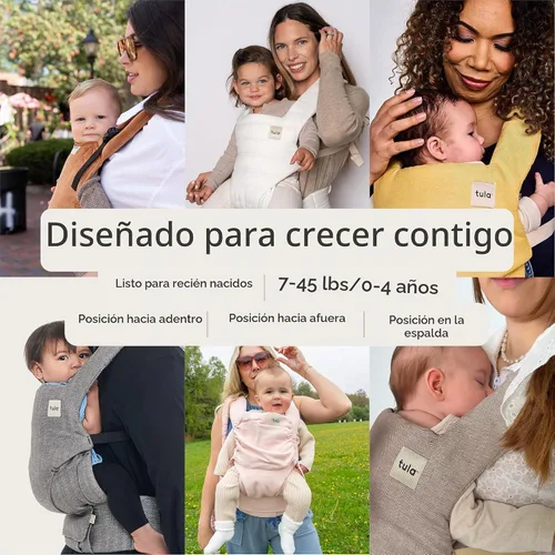Vista 4 de Baby Tula Explore Linen - Portabebés multiposición Transportador transpirable para recién nacidos a niños pequeños, múltiples posiciones