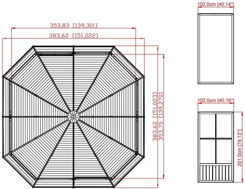 Vista 9 de Sojag Solarium Charleston al aire libre de 12' x 12' solarium al aire libre con mosquiteras